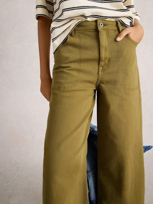 7/8-Jeans Tia mit weitem Bein - Khaki Grn - 52/R Bild 3