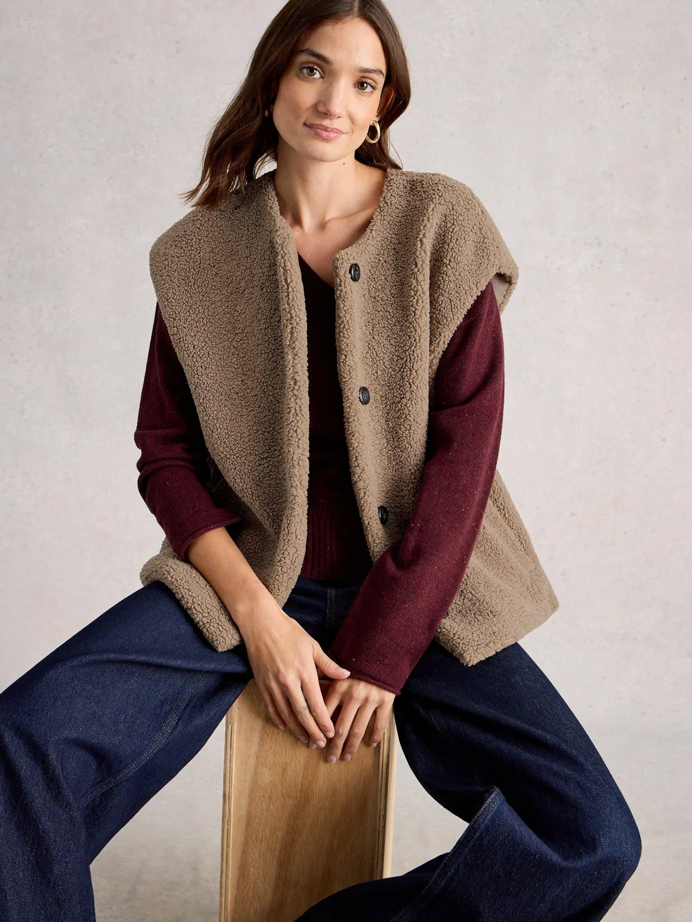 Weste aus Teddyfell - Dk Nat - S Bild 1