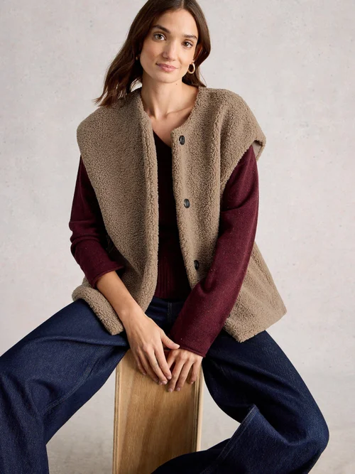 Weste aus Teddyfell - Dk Nat - S Bild 1