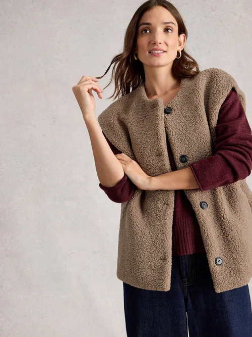 Weste aus Teddyfell - Dk Nat - S Bild 3