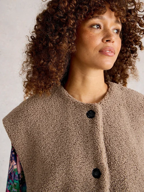 Weste aus Teddyfell - Dk Nat - S Bild 3