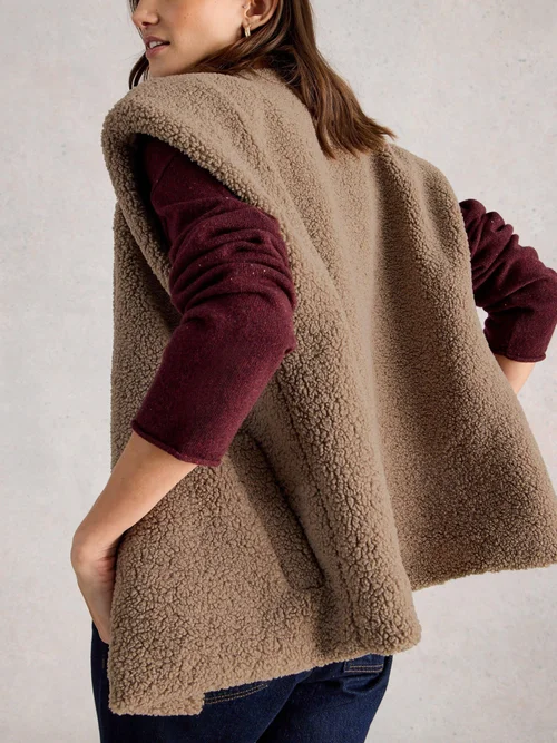 Weste aus Teddyfell - Dk Nat - S Bild 4