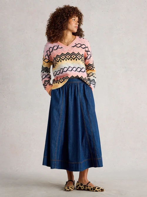 Pullover mit Lochstrickmuster - Pink Mlt - 52 Bild 2