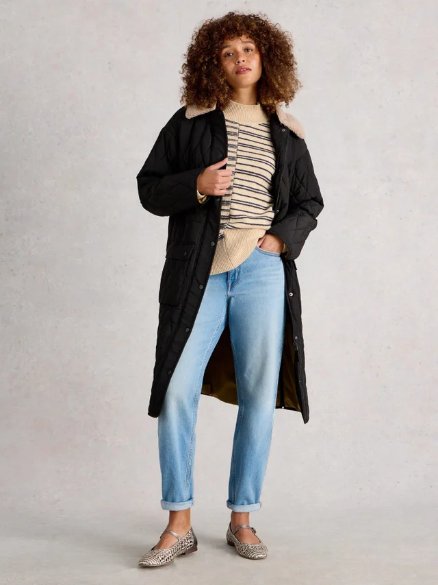 Gestreifter Pullover mit Stehkragen