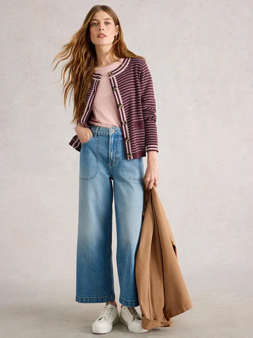 Gestreifte Strickjacke Charlotte - Plum Mlt - 52 Bild 2