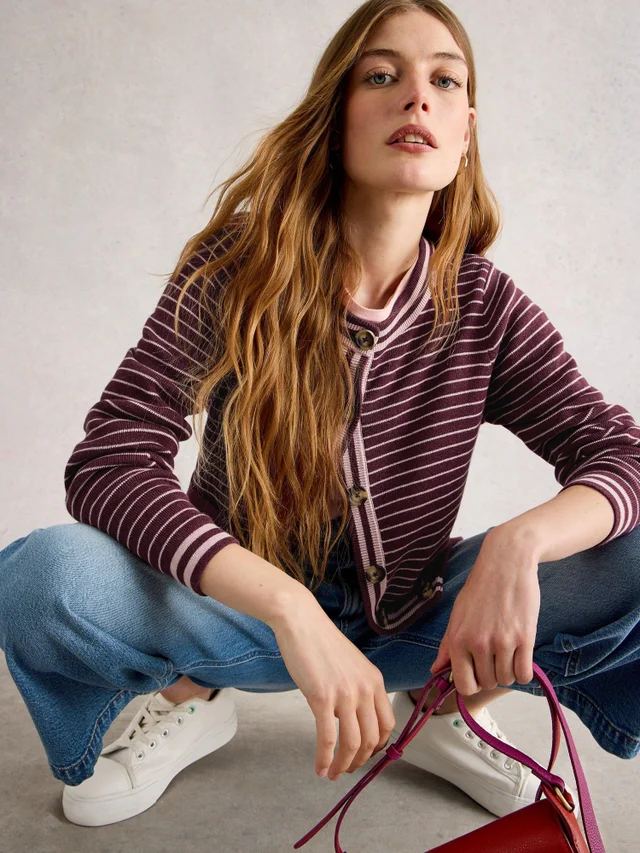 Gestreifte Strickjacke Charlotte