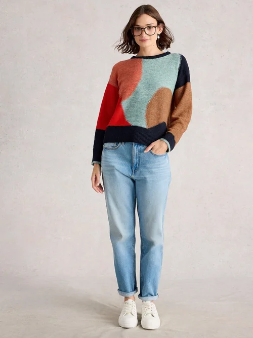 Abstrakter Pullover Freya - Navy Multi - 48 Bild 2
