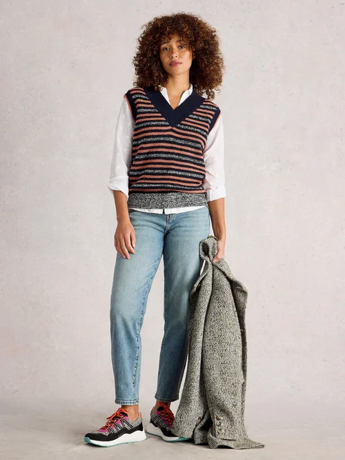 Gestreifter Pullunder Meg - Navy Multi - XL Bild 2