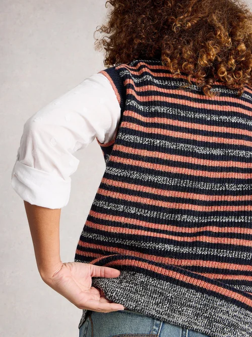 Gestreifter Pullunder Meg - Navy Multi - XL Bild 4