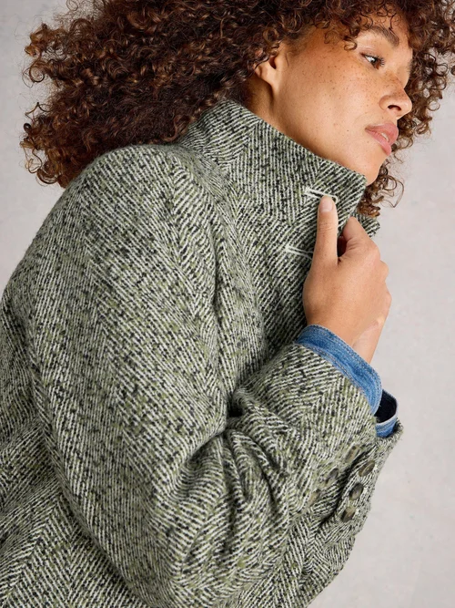 Tweedmantel Karla aus Wollmischung - Grey Mlt - 52/R Bild 3