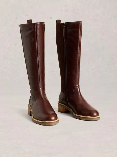 Knielange Lederstiefel Serena - Dk Brown - 41 Bild 2