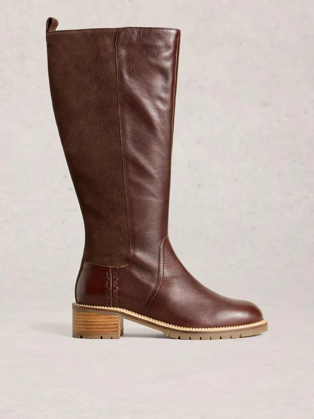 Knielange Lederstiefel Serena