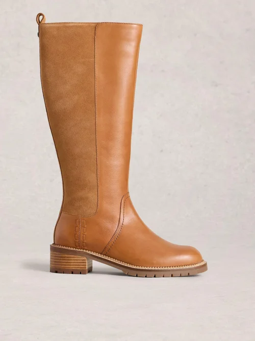 Knielange Lederstiefel Serena - Mid Tan - 41 Bild 1