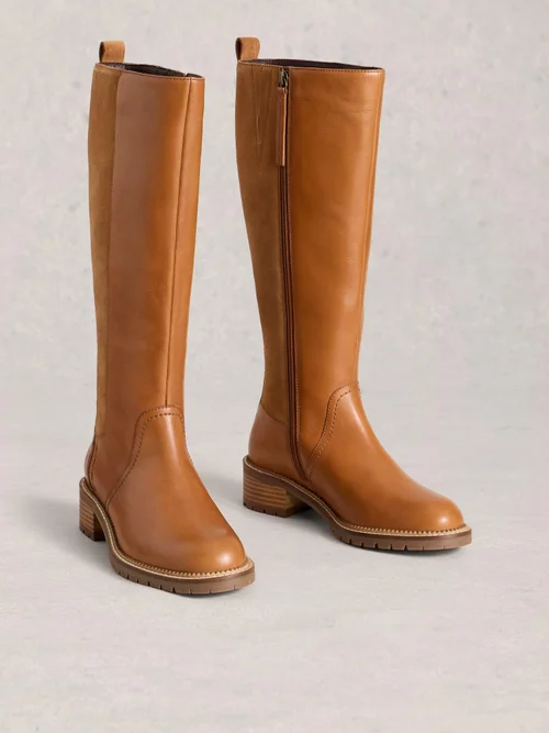 Knielange Lederstiefel Serena - Mid Tan - 41 Bild 2