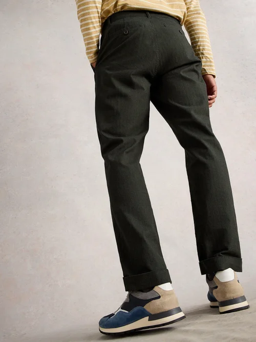 Hose mit Fischgrätmuster - Khaki Grn - 40/R Bild 4