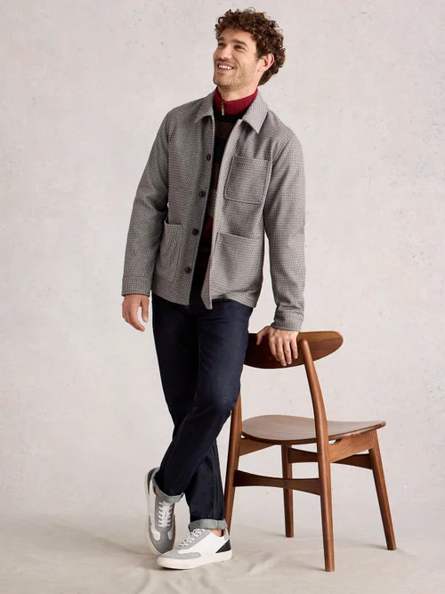 Worker-Jacke mit Hahnentrittmuster - Grey Mlt - XXXL Bild 2