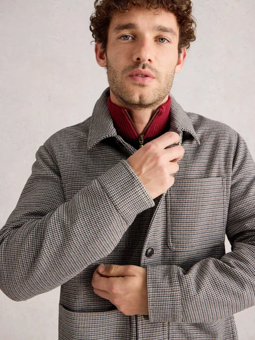 Worker-Jacke mit Hahnentrittmuster - Grey Mlt - XL Bild 3