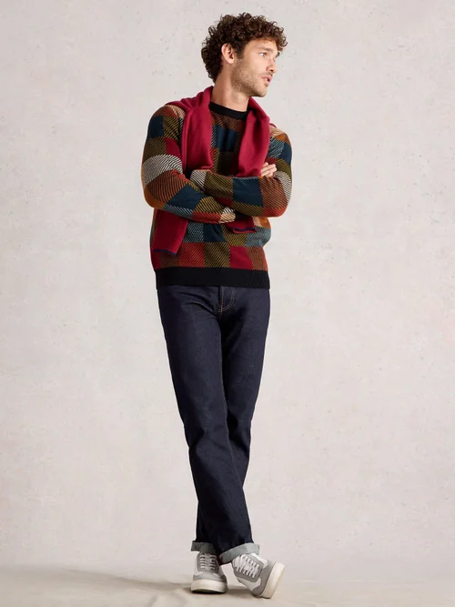 Pullover mit Schachbrettmuster - Red Mlt - XXXL Bild 2