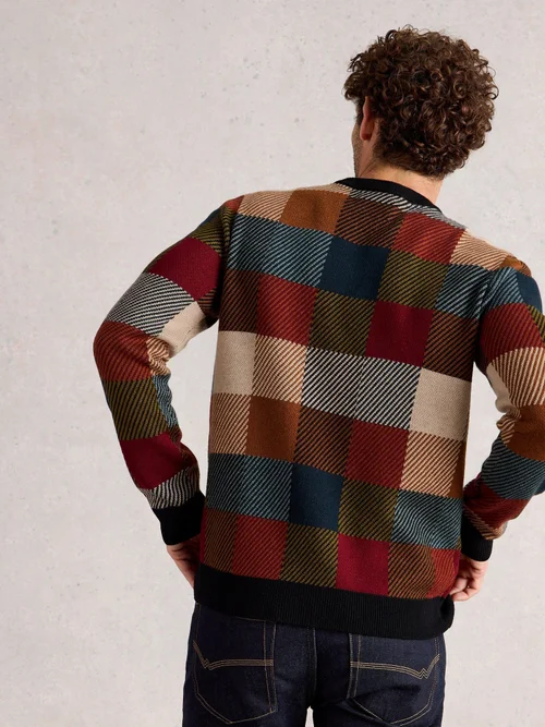 Pullover mit Schachbrettmuster - Red Mlt - XXXL Bild 4