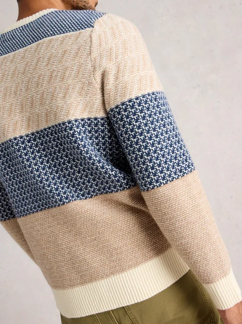 Pullover mit Rundhalsausschnitt - Navy Multi - XXXL Bild 4