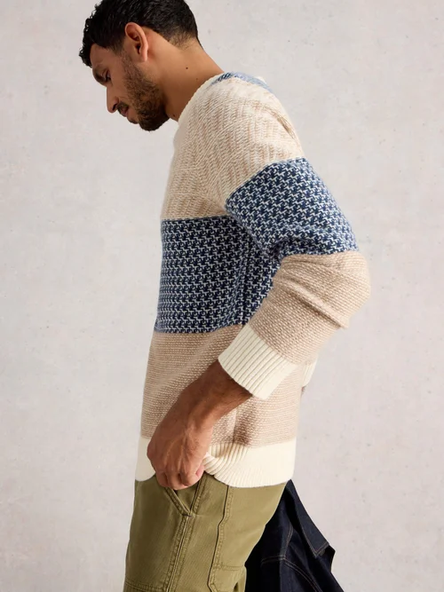 Pullover mit Rundhalsausschnitt - Navy Multi - XXXL Bild 3