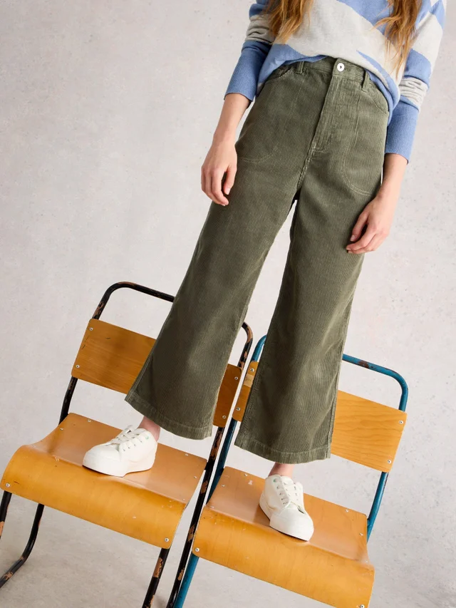 7/8-Kordhose Tia mit weitem Bein