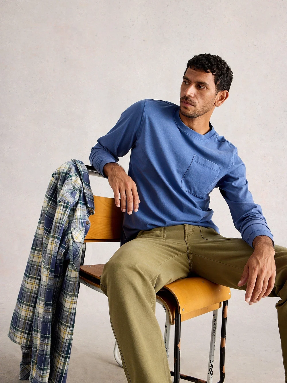 Longsleeve Accleton - Mid Blue - XXXL Bild 1