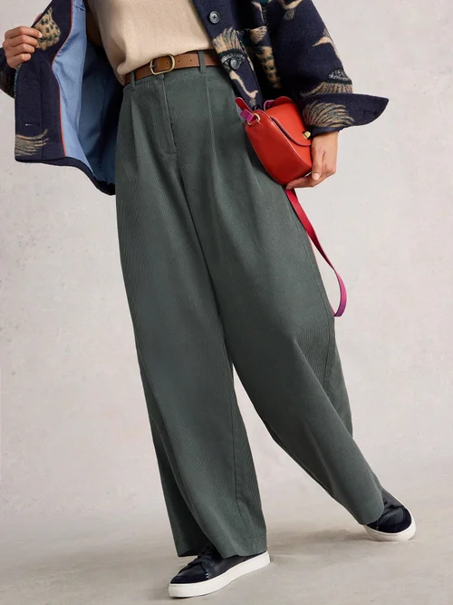 Kordhose Sasha mit weitem Bein - Dk Green - 52/R Bild 1