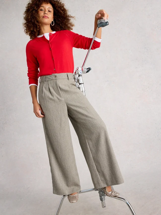 Tweedhose Sasha mit weitem Bein