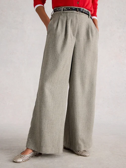 Tweedhose Sasha mit weitem Bein - Grey Mlt - 50/R Bild 3