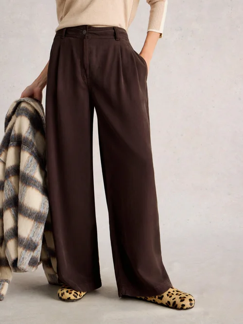Hose Sasha mit weitem Bein - Dk Brown - 48/R Bild 3