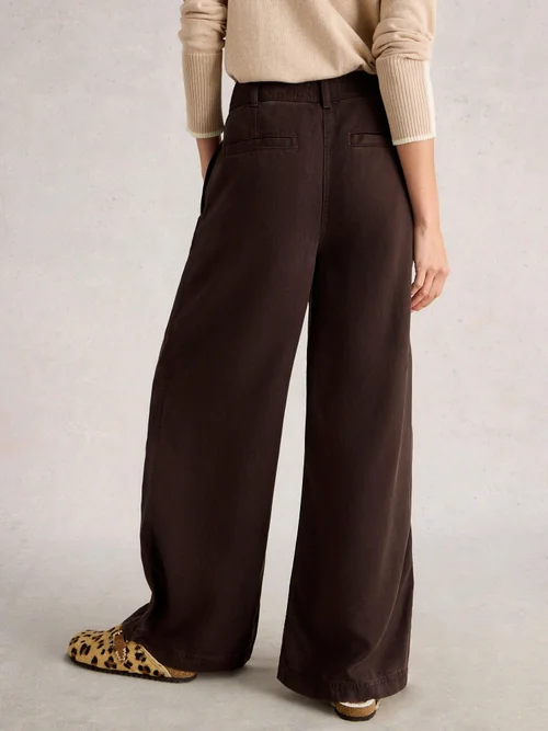 Hose Sasha mit weitem Bein - Dk Brown - 48/R Bild 4