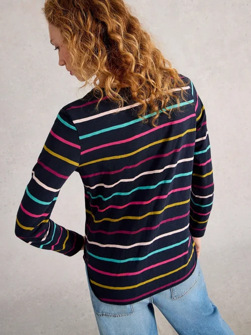 Gestreiftes Langarmshirt Clara - Navy Multi - 46 Bild 4