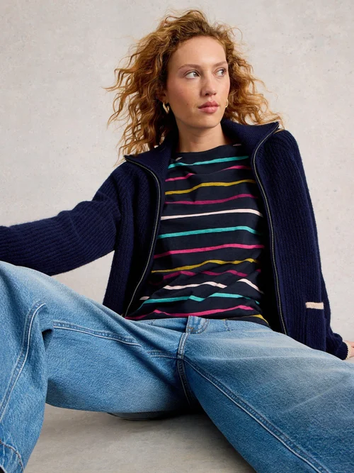 Gestreiftes Langarmshirt Clara - Navy Multi - 46 Bild 1