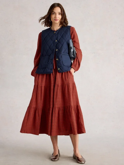 Kariertes Midikleid Tasha - Mid Red - 44/R Bild 2