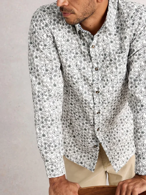 Hemd Finsbury mit Einradprint - White Pr - XXL/R Bild 3