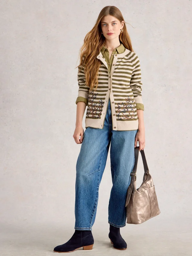 Bestickte Strickjacke Lulu