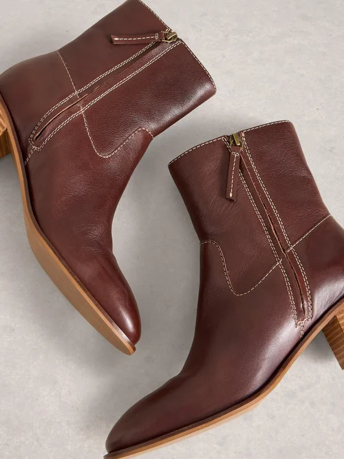 Stiefeletten Izzy mit Blockabsatz - Dk Brown - 41 Bild 4