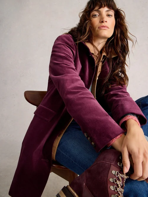 Samtmantel Karla - Dk Plum - 52/R Bild 3