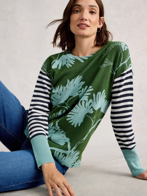Bedruckter Pullover Olive - Green Pr - 52 Bild 3