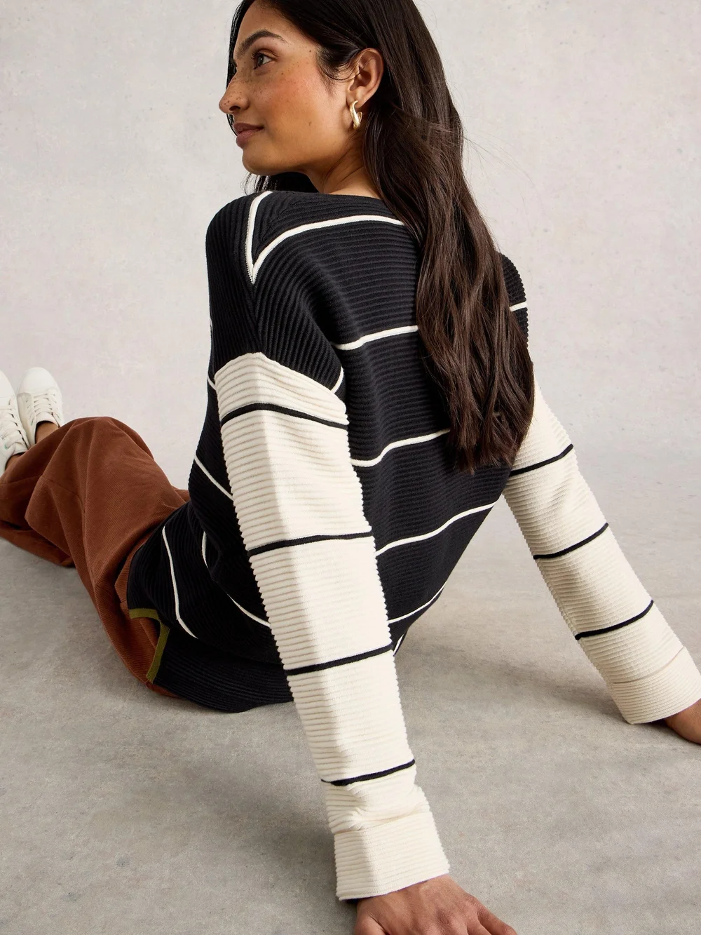 Gestreifter Pullover Jana - Blk Mlt - 42 Bild 1