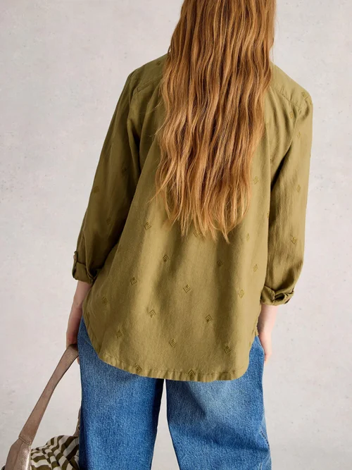 Bluse Sophie aus Bio-Baumwolle - Khaki Grn - 42 Bild 4