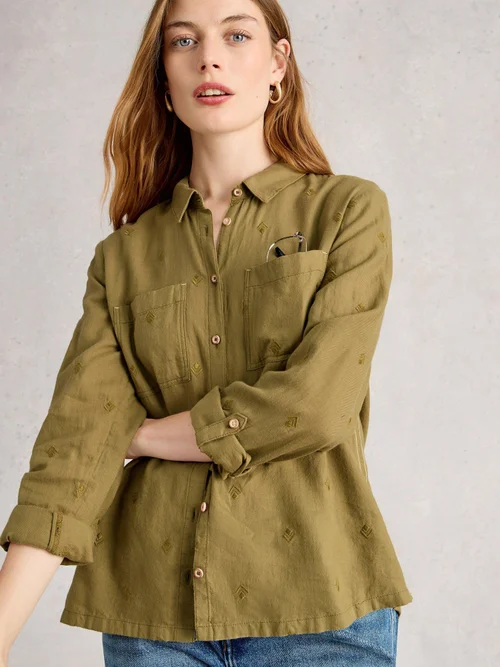 Bluse Sophie aus Bio-Baumwolle - Khaki Grn - 48 Bild 1