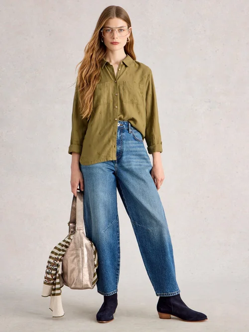 Bluse Sophie aus Bio-Baumwolle - Khaki Grn - 48 Bild 2
