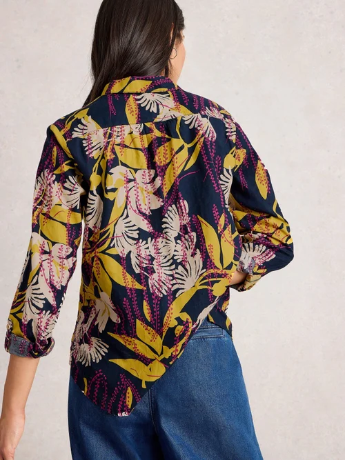 Bluse Sophie aus Bio-Baumwolle - Navy Pr - 38 Bild 4