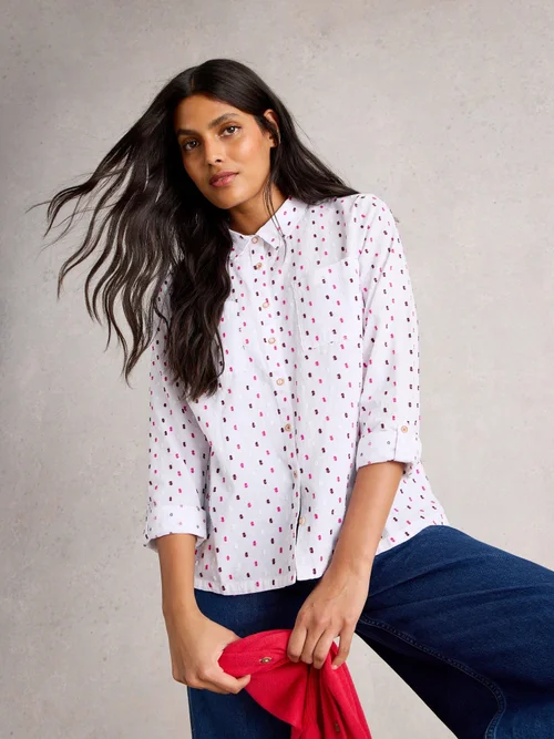 Bluse Sophie aus Bio-Baumwolle - White Mlt - 52 Bild 3