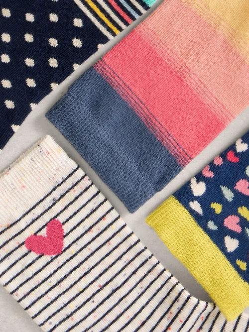 4er-Pack Socken mit Herz- und Streifenmuster - Navy Multi - 39-41 Bild 3