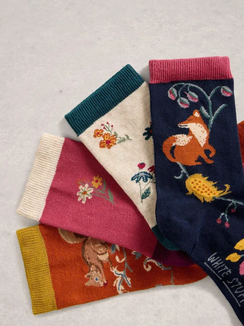 4er-Pack Socken mit Waldmotiv - Navy Multi - 39-41 Bild 3