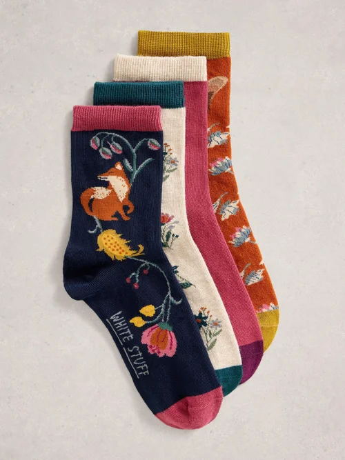 4er-Pack Socken mit Waldmotiv - Navy Multi - 39-41 Bild 2