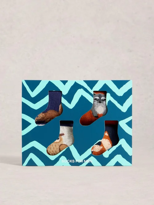 4er-Pack Socken mit Waldmotiv - Navy Multi - 44-46 Bild 1